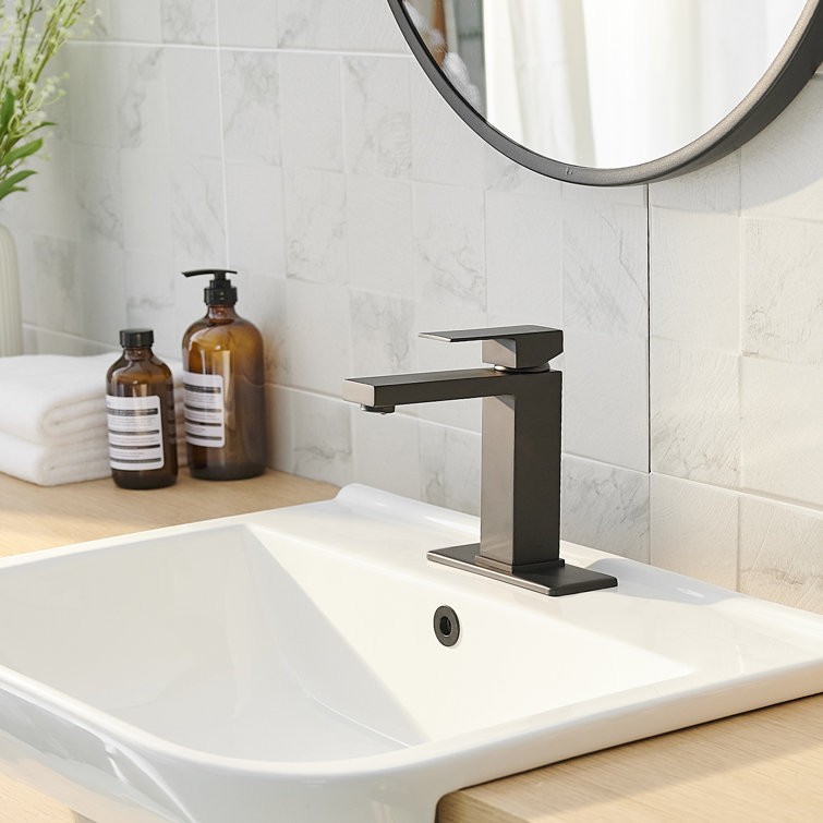 Matte Black Stainless Steel Single-Handle Bathroom Faucet
