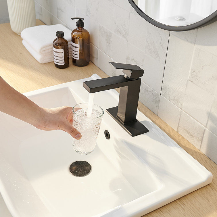 Matte Black Stainless Steel Single-Handle Bathroom Faucet