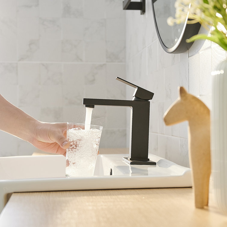 Matte Black Stainless Steel Single-Handle Bathroom Faucet