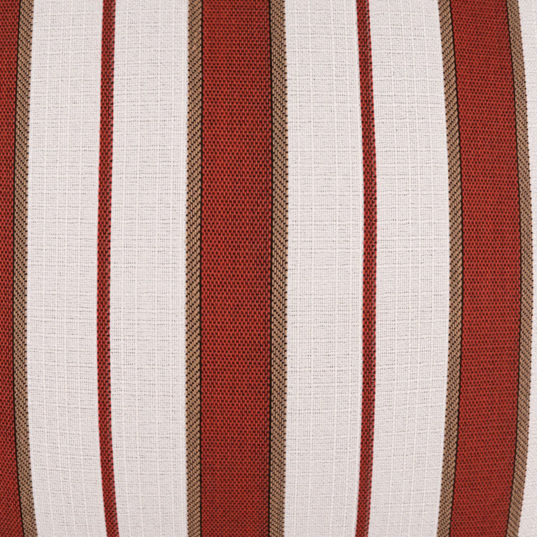 Red and Beige Striped Feather Reversible Throw Pillow 22" x 22"