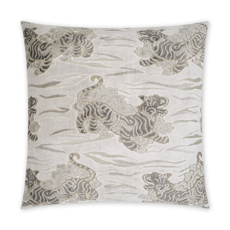 Cloud Gray Rayon and Polyester Square Nursery Pillow