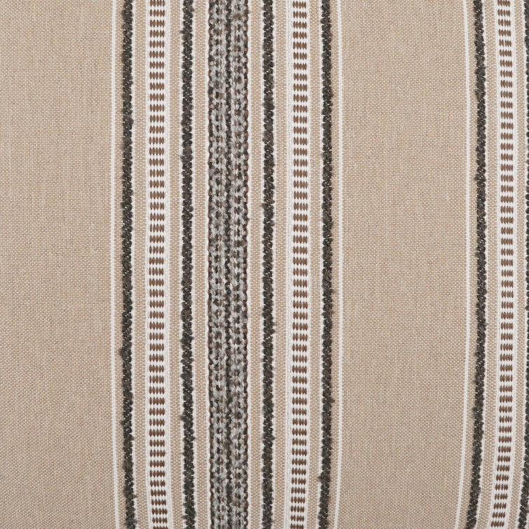 Bella Beige and Black Striped Square Throw Pillow