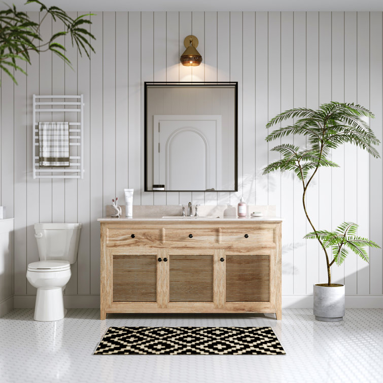 White Rectangular Ceramic Undermount Bathroom Sink with Overflow Hole