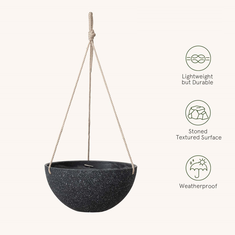 White Honeycomb 10" Hanging Planters with Nylon Rope, Set of 2
