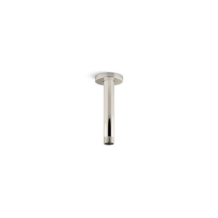 Vibrant Polished Nickel Ceiling-Mount Shower Arm with Flange