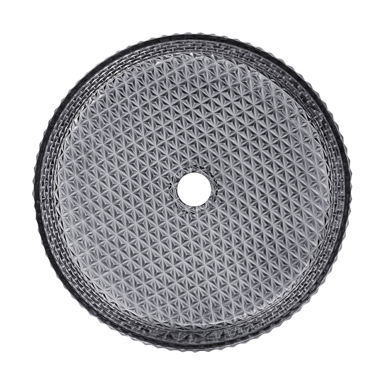 Caché 15.75" Round Black Textured Glass Vessel Sink