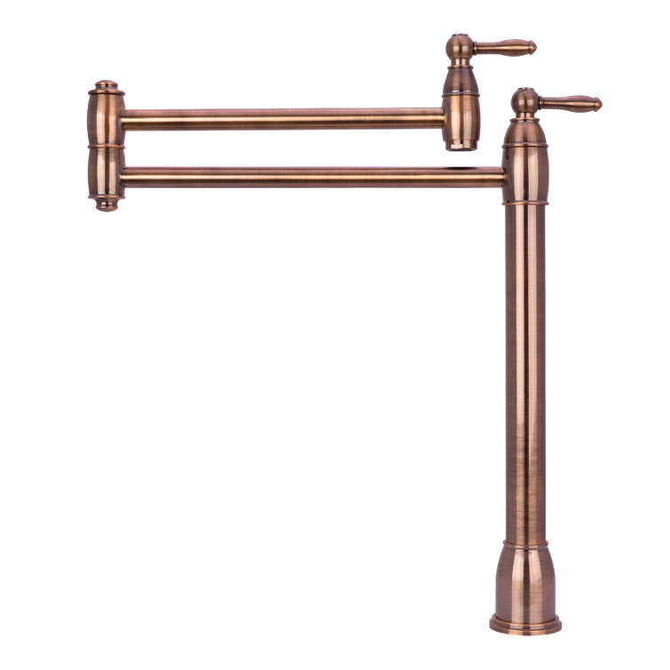 Antique Copper Dual Handle Gooseneck Kitchen Faucet