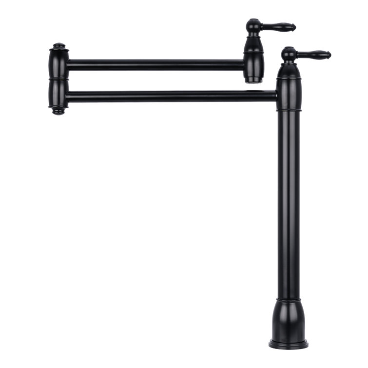 Matte Black Dual Handle High Arc Kitchen Faucet