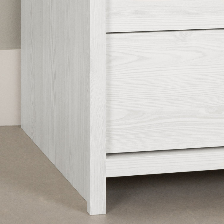 White Pine Farmhouse Double Dresser with Metal Handles
