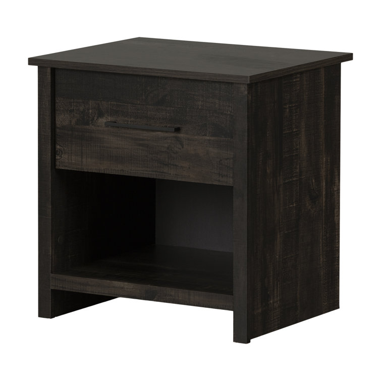 Rubbed Black Farmhouse 1-Drawer Nightstand