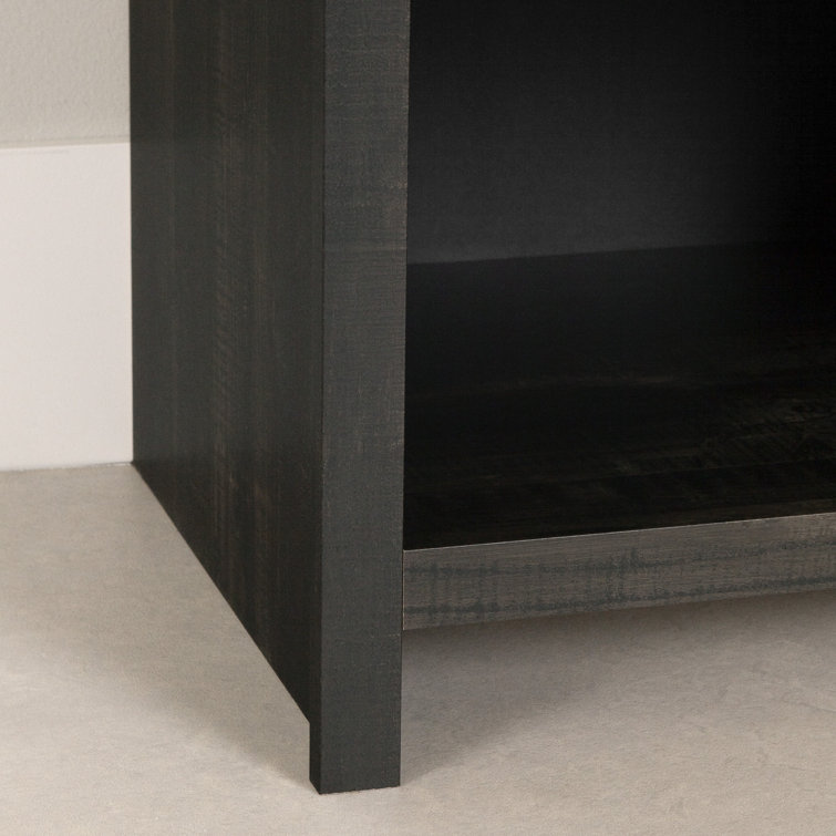 Rubbed Black Farmhouse 1-Drawer Nightstand