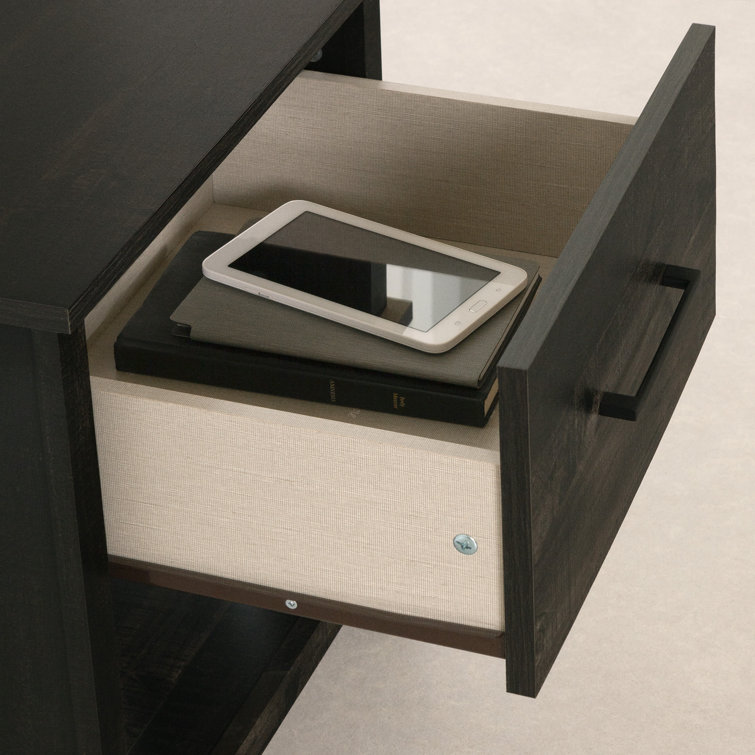 Rubbed Black Farmhouse 1-Drawer Nightstand