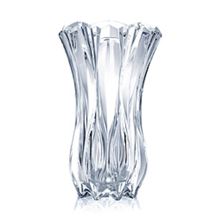 12-Inch Clear Crystal Trumpet Vase for Floral Bouquets