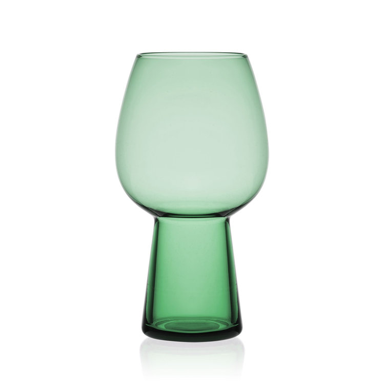 Sage Green Modern Glass Goblets, Set of 4
