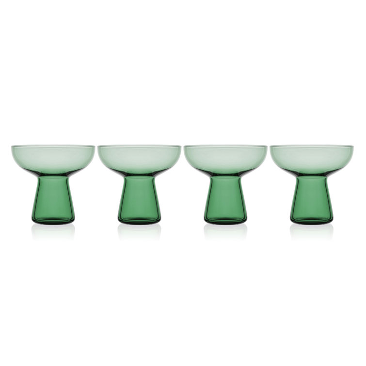 Phoebe Sage Green Glass Margarita Cocktail Set