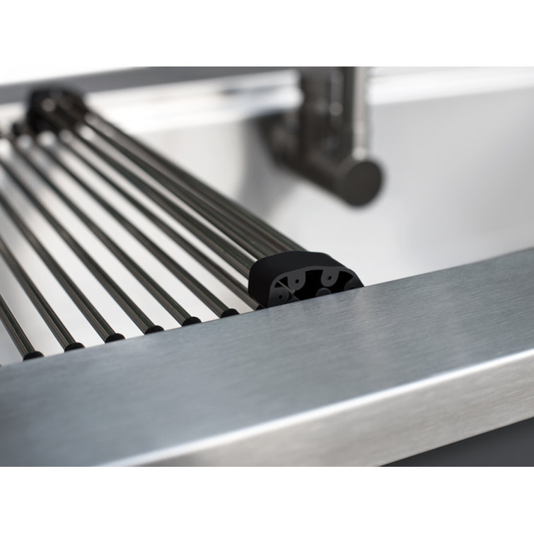 Slate Gray Aluminum Outdoor Kitchen Sink Cabinet with Stainless Steel Faucet