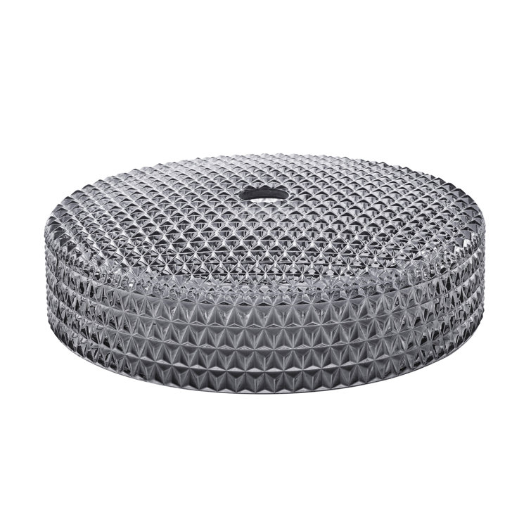 Caché 15.75" Round Black Textured Glass Vessel Sink