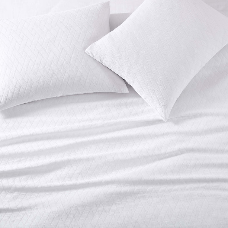 King White Cotton Wicker Weave Duvet Set