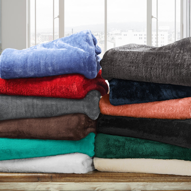 Charcoal Reversible Fleece Throw Blanket