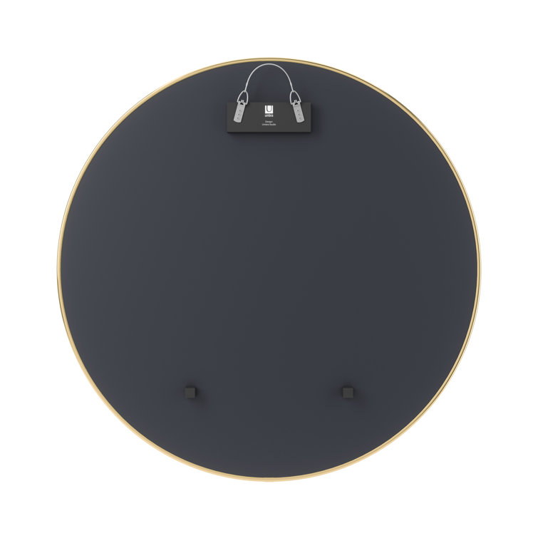 Elegant 36.5" Round Wall Mirror in Bronze and Gold Finish