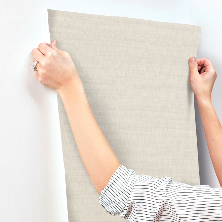 Magnolia Home Easy Install Tan Washed Linen Wallpaper