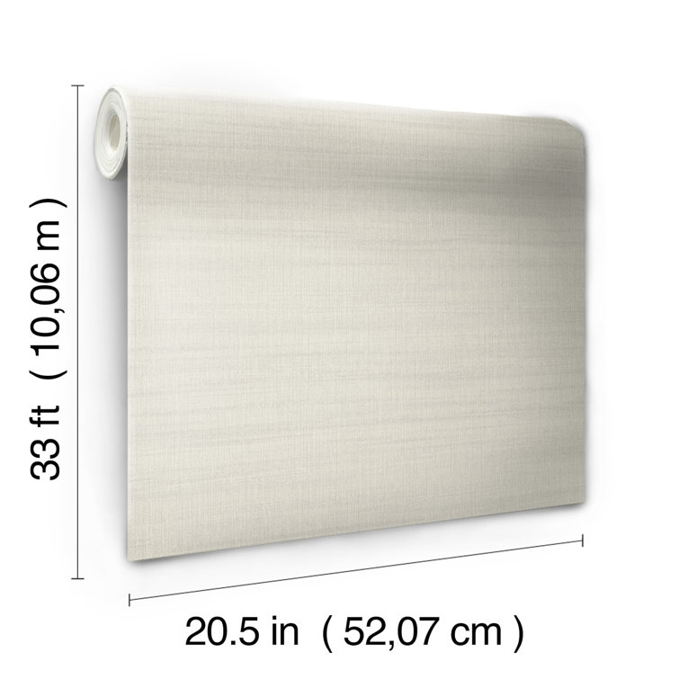 Beige Washed Linen Textured Wallpaper Roll