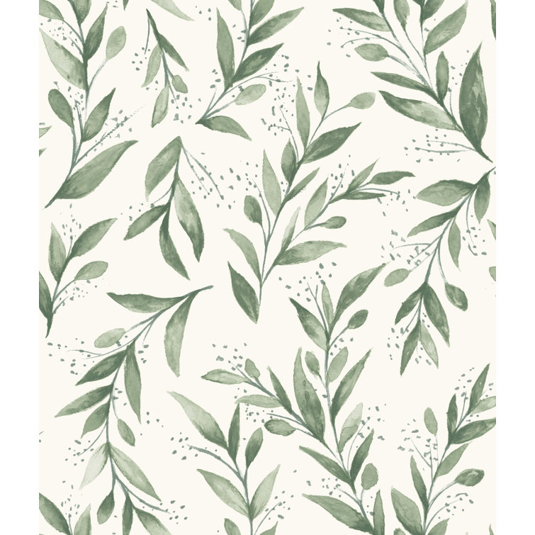 Olive Branch Green Peel and Stick Wallpaper