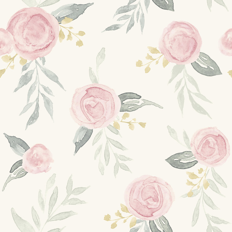 Pink Floral Blooms Self-Adhesive Removable Wallpaper