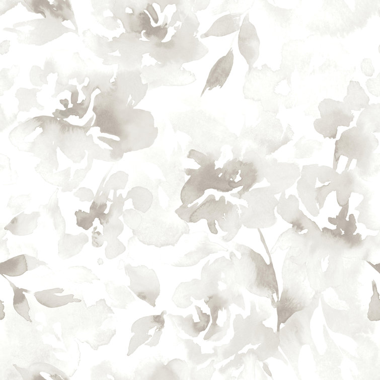 Neutral Floral Watercolor Removable Wallpaper Roll