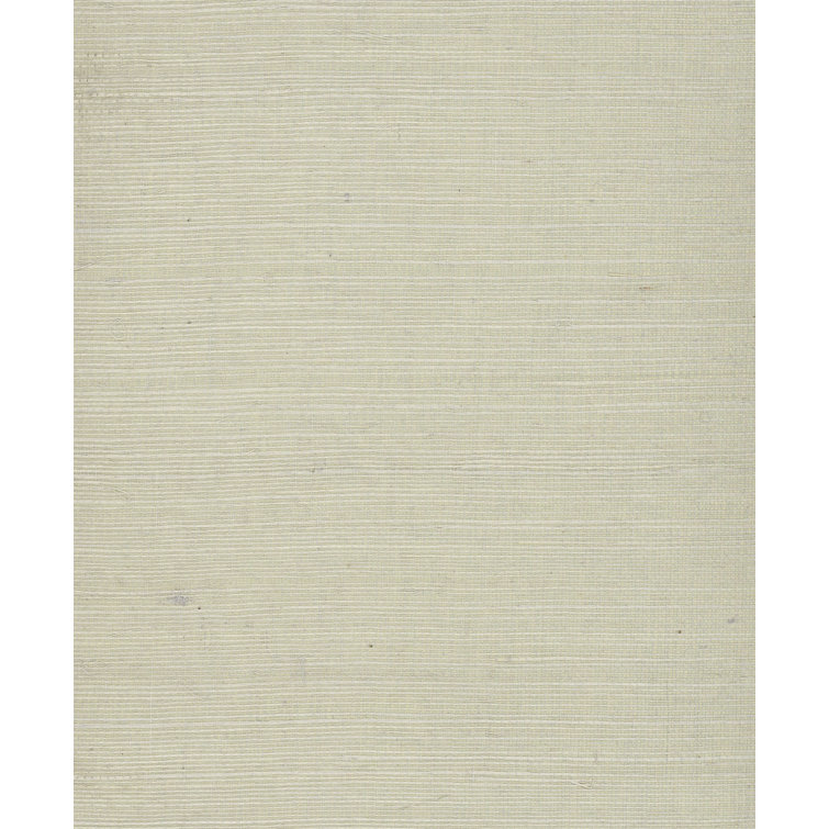 Blue and Beige Non-Pasted Grasscloth Wallpaper
