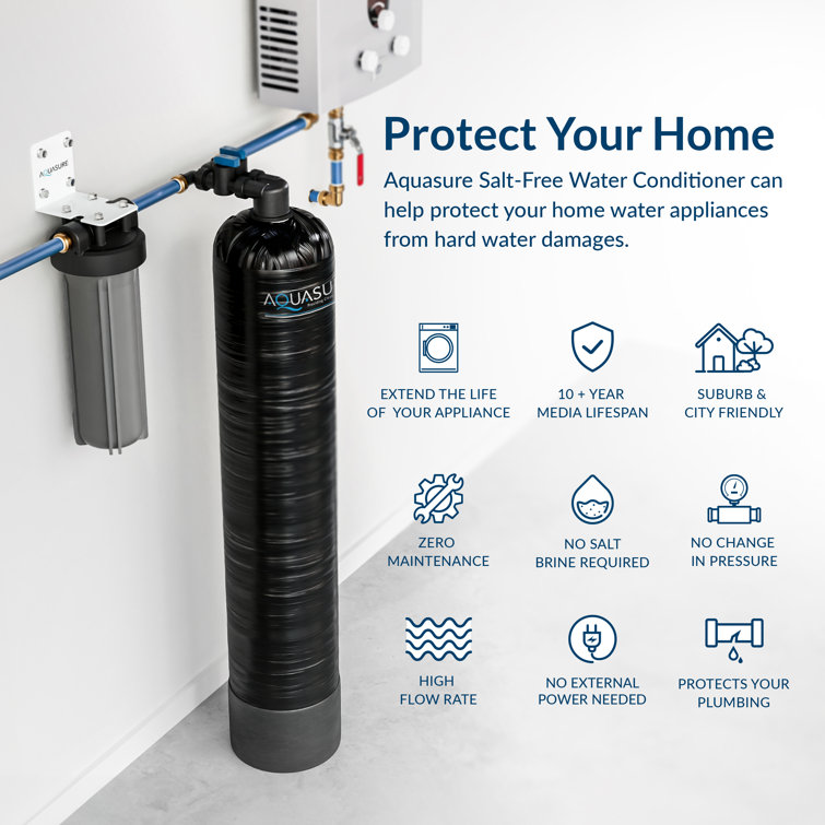 Aquasure Serene Series Black Triple-Stage Whole House Water Filtration System