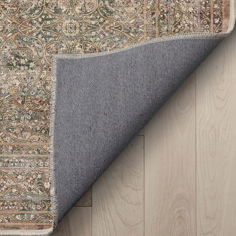 Asha Juliette Beige and Red Chenille Flat-Weave Rug