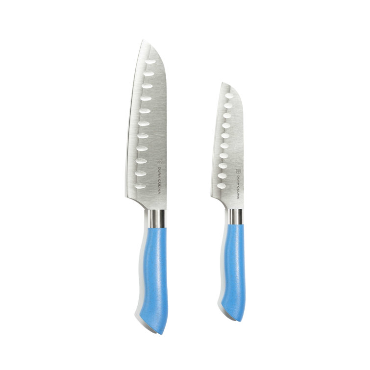 Eco-Friendly Blue High Carbon Stainless Steel Santoku Knife Set