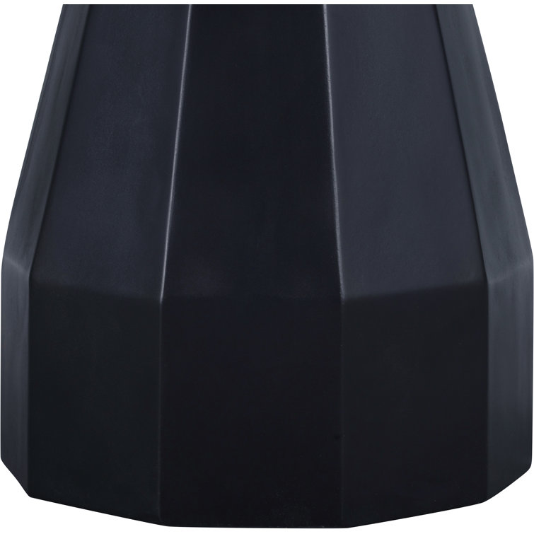 Aldora Black Concrete Round Outdoor Dining Table (47")