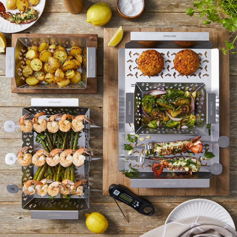 Outdoor Bamboo and Stainless Steel 13-Piece BBQ Tool Set