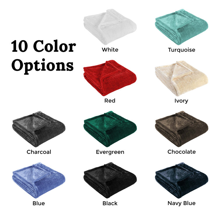 Charcoal Reversible Fleece Throw Blanket