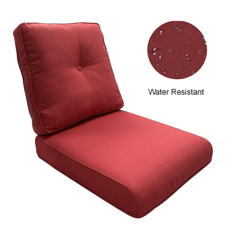 Gray Wicker Outdoor Swivel Rocker Chairs with Red Cushions