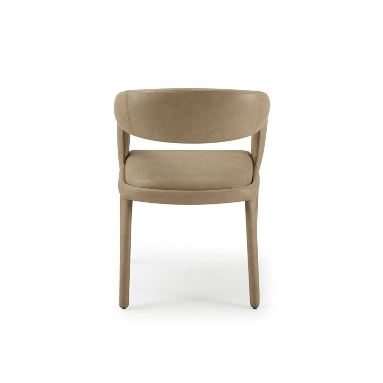 Tan Faux Leather Upholstered Arm Chair with Metal Legs
