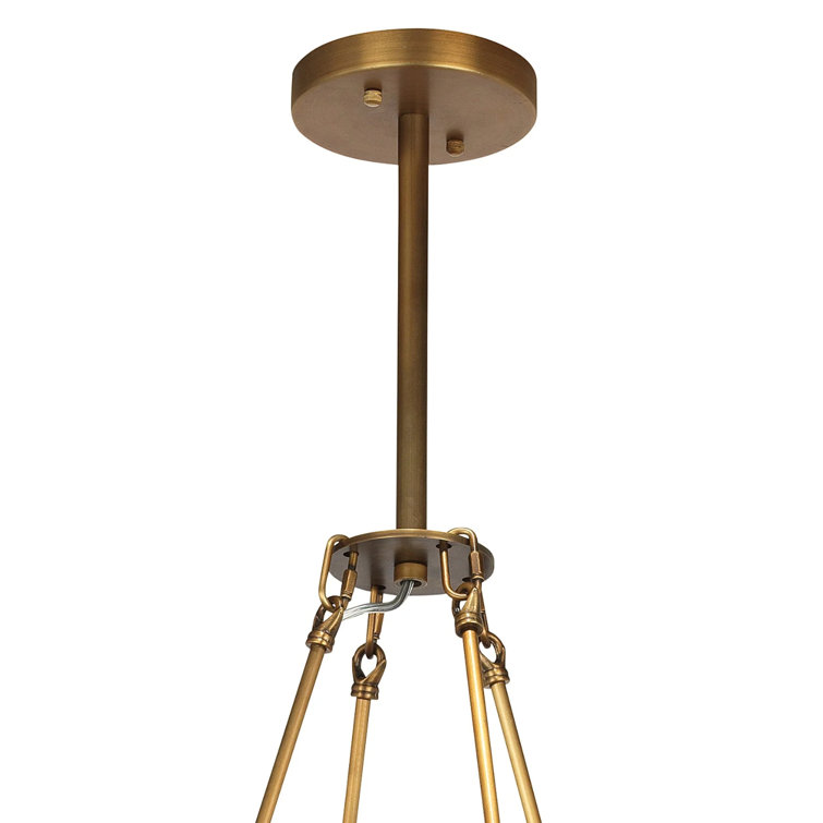 Antique Brass 8-Light Starburst Metal Chandelier