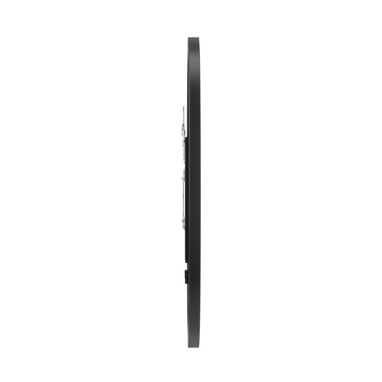 Sleek Modern Oval Hub Wall Mirror 18"x24" in Black