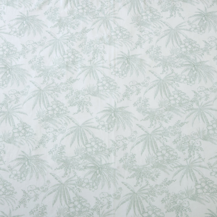 Pen and Ink Green Cotton Percale King Sheet Set