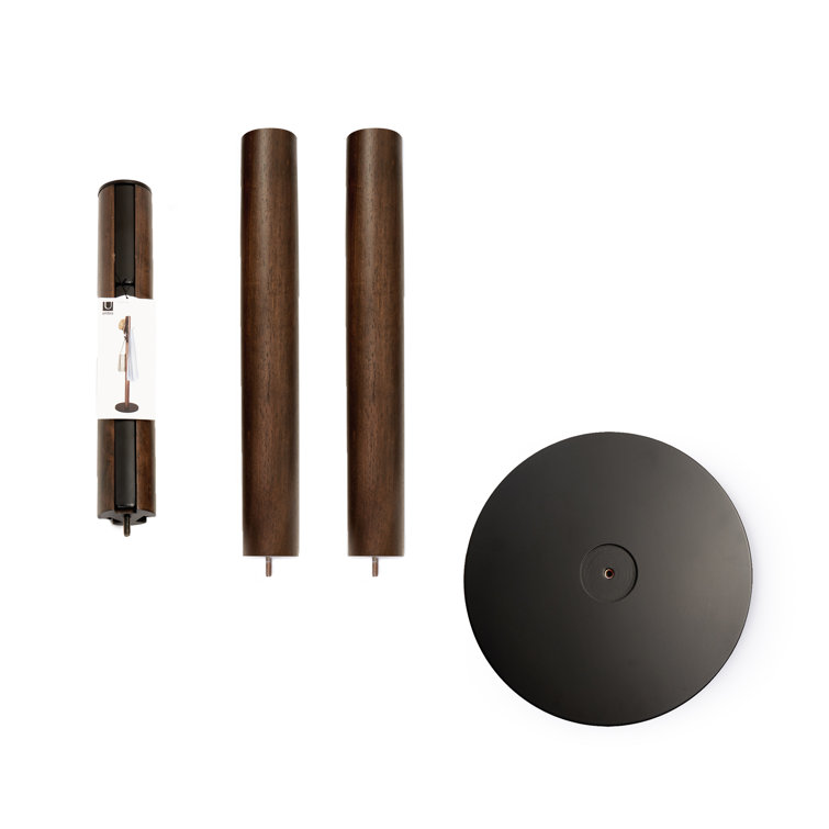 Flapper Sleek Black/Walnut 9-Hook Freestanding Coat Rack