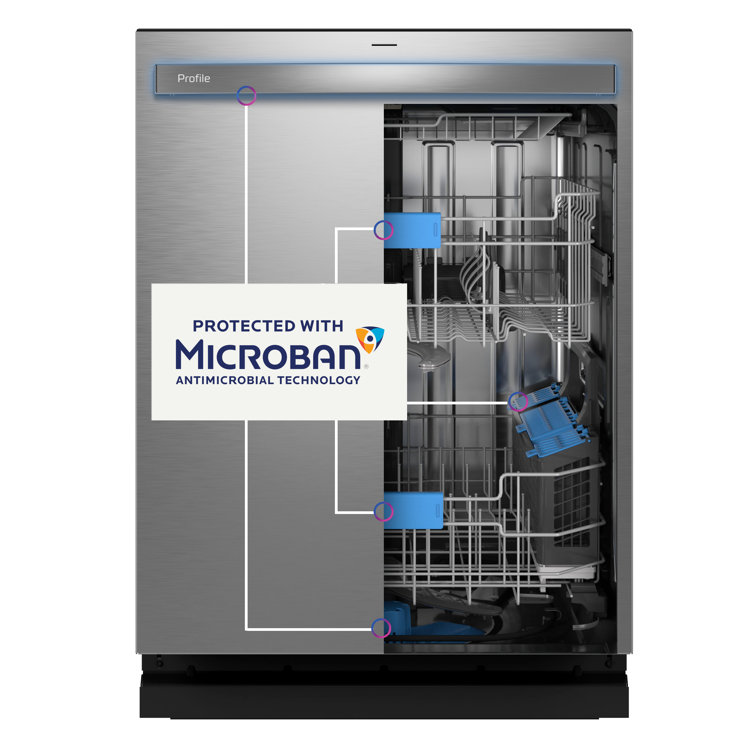 Stainless Steel Smart Built-In Dishwasher with Pocket Handle