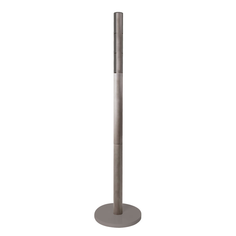 Gray Rubberwood Modern Freestanding Coat Rack with 9 Hooks