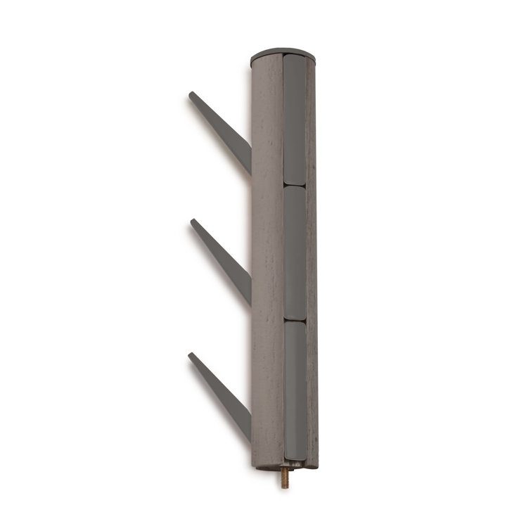 Gray Rubberwood Modern Freestanding Coat Rack with 9 Hooks