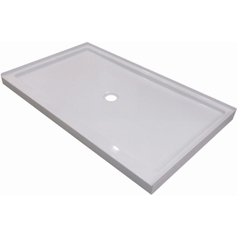 White Acrylic 60'' x 34'' Rectangular Shower Base