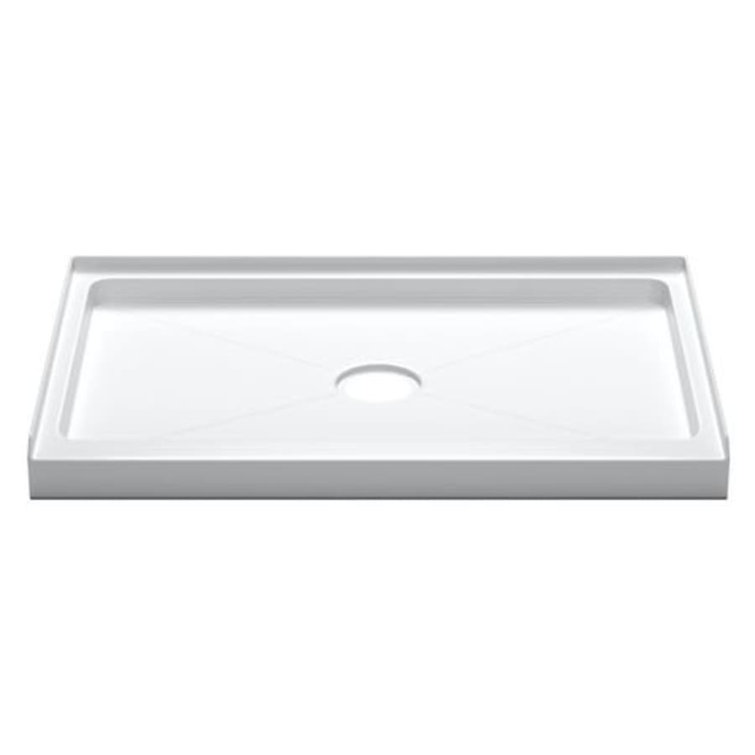 White Acrylic Rectangular Single Threshold Shower Base
