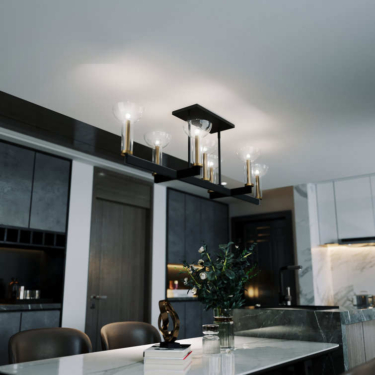 Nova 38" Matte Black Modern Island Pendant Light