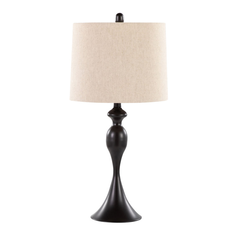 Ashland 27" Oil Rubbed Bronze Metal Table Lamp Set with Oatmeal Linen Shade