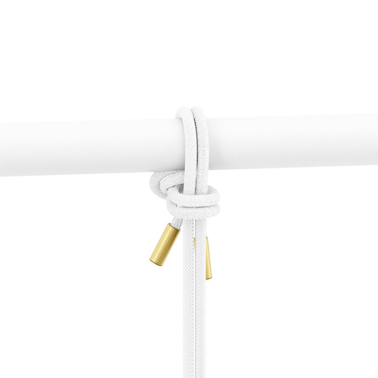 Triflora Adjustable White/Brass Indoor/Outdoor Hanging Planter